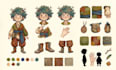 design childrens book character turnaround and expression sheets
