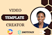setup video template with creatomate, json2video and shotstack