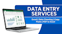 do data entry, data cleaning, excel data merge and split