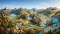 create travel map, hiking map, trail map, park map, resort map, subdivision map