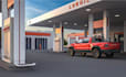 reconstruct 3d feeling station,workshop design,parking center, autos shop render