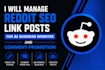 manage reddit SEO link post for ai business website and comment promotion
