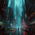create science fiction, dystopian, cyberpunk illustration