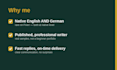 write SEO blog posts and website copy in native german