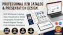 create b2b wholesale catalog, data visualization slides, infographic powerpoint