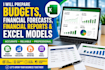 prepare budgets, financial forecasts, financial reports and excel models
