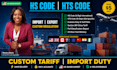 provide hs code, hts code classification, customs duty rate import, export