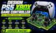 design ps5 xbox game controller pcb, firmware, bluetooth and joystick matrix