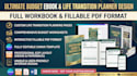 create budget ebook workbook design, life transition planner fillable pdf format