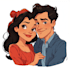 create a romantic couple portrait in my art style
