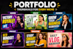 design eye catching yt thumbnails for high CTR and views