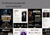 design a professional electronic press kit epk, media kit in canva