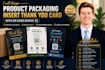 design product packaging insert thank you card with qr code design