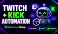 build twitch and kick channel automation system with streamer bot and obs