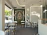 render propose cafe layout, bakery, coffee shop interior cgi visual, bistro shop