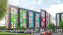 3d site model from topographic map scan, residential complex render,external cgi