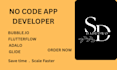 build a custom nocode web app in bubble adalo flutterflow