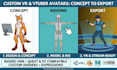 custom 3d vrchat avatar, vtuber model and vrm with rigging, vrchat commission