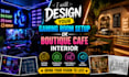design your gaming room setup or boutique cafe interior