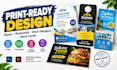 design print ready flyers, postcards, door hangers and rack cards