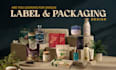 product packaging, box and label design print ready