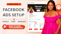 setup manage facebook ads campaign, instagram ads, meta ads, pinterest marketing