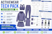 design activewear tech pack with technical drawing and flat sketch