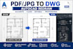 autocad redraw sketch pdf jpg to dwg floor plan drafting elevation section file