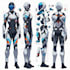 draw a detailed character turnaround with multiple views