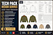design clothing tech packs with flat sketch and specs for manufacturer