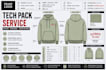 design factory ready fashion clothing apparel tech pack and technical drawings