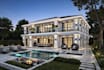 modernize3d elegant mansion,outdoor space,open plan,indoor living area,landscape