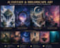 create unique ai abstract, surreal and fantasy concept art