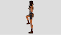 create psx in lowpoly 3d character model, animation in retro ps1, ps2, n64, y2k