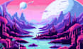 draw a pixel art portrait, pixel art background, illustration character design