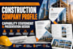 design a professional construction company profile and capability statement