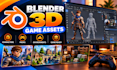 create blender 3d game assets and game ready models