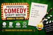 write funny youtube comedy scripts in hindi and telugu
