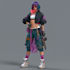 cyberpunk female character desing