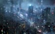 design a cyberpunk futuristic city and background