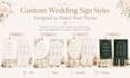 design elegant wedding welcome sign and seating chart