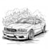 make cool car line art illustration