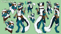 draw unique furry ref sheet, fursona, oc anthro or feral character design vtuber