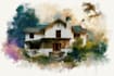 paint watercolor house portrait