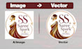 do manually redraw and vectorize your logo or image tracing