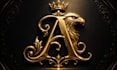 design a luxury monogram logo with royal heraldic crest