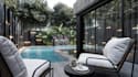 elevate3d aesthetic villa facade,landscape integration,indoor living area,corona