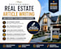 write SEO real estate articles property blog posts and website