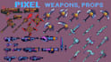 do 8bit 16bit pixel art assets pixel icons items objects weapon props sprites