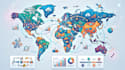 create infographic map, business map and presentation map illustration